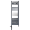 Sèche-serviettes droit bi-énergie 300 x 1 000 mm gris anthracite (robinets et kit de chauffage électrique inclus)