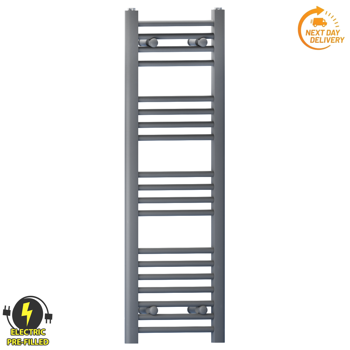  300mm Wide - 1000mm High Anthracite Grey Electric Heated Towel Rail Radiator