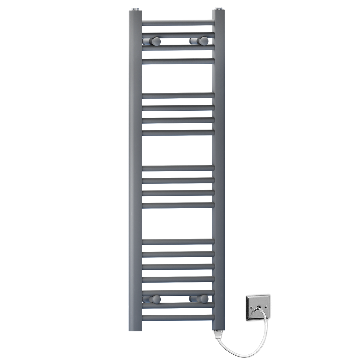  300mm Wide - 1000mm High Anthracite Grey Electric Heated Towel Rail Radiator