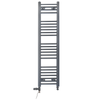 Sèche-serviettes droit bi-énergie 300 x 1 400 mm gris anthracite (robinets et kit de chauffage électrique inclus)
