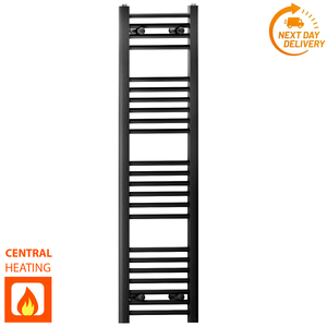 30 120 Matt Black Towel Rail Radiator Heated Warmer Wide High Central Heating