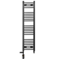Sèche-serviettes droit bi-énergie 350 x 1 200 mm, noir mat (robinets et kit de chauffage électrique inclus) 