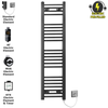 Radiateur sèche-serviettes électrique noir mat de 350 mm de large et 1 200 mm de haut