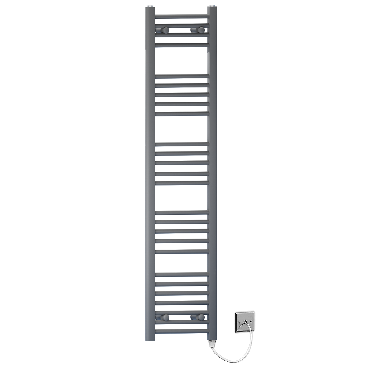  Radiateur sèche-serviettes électrique gris anthracite de 300 mm de large et 1 400 mm de haut