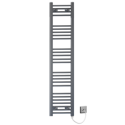  Radiateur sèche-serviettes électrique gris anthracite de 300 mm de large et 1 400 mm de haut 
