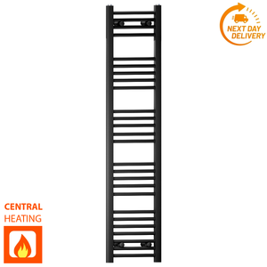 30 140 Matt Black Towel Rail Radiator Heated Warmer Wide High Central Heating