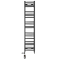 Dual Fuel 350 x 1400mm Straight Matt Black Heated Towel Rail - (incl. Valves + Electric Heating Kit) 