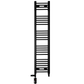 300mm x 1400mm Matt Black Dual Fuel Heated Towel Rail | Flat Ladder 
