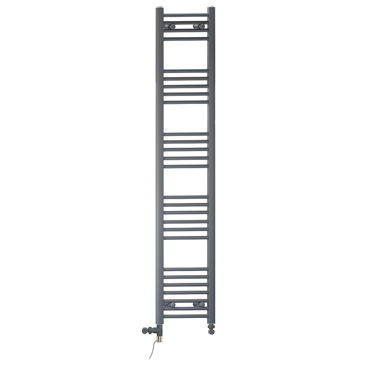  Dual Fuel 300 x 1600 mm gerader anthrazitgrauer Handtuchheizkörper – (inkl. Ventile + Elektroheizungs-Kit)