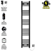 30 150 Matt Black Towel Rail Radiator Heated Warmer Wide High Electric Pre Filled Element All Elements