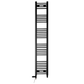 Dual Fuel 300 x 1700 mm gerader, mattschwarzer Handtuchheizkörper – (inkl. Ventile + Elektroheizungs-Kit) 