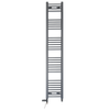 Sèche-serviettes droit bi-énergie 300 x 1700 mm gris anthracite (robinets et kit de chauffage électrique inclus)