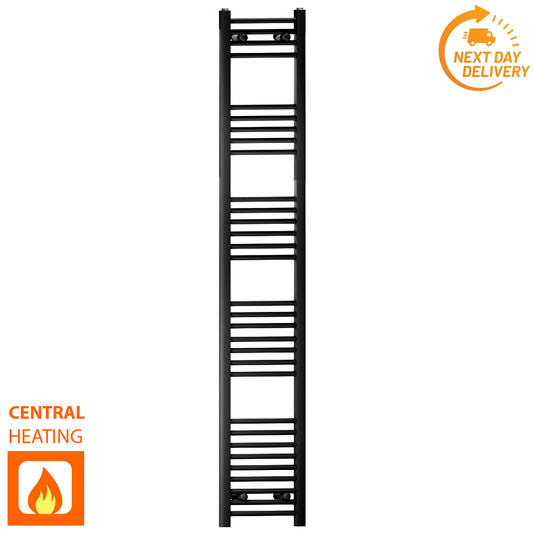 30 180MattBlackTowelRailRadiatorHeatedWarmerWideHighCentralHeating 