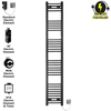 30 180MattBlackTowelRailRadiatorHeatedWarmerWideHighElectricPre FilledElementAllElements e62326a3 4d49 4936 acab ecddb569a38d