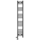 Dual Fuel 350 x 1800mm Straight Matt Black Heated Towel Rail - (incl. Valves + Electric Heating Kit) 