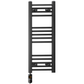 350mm Wide - 800mm High Flat Black Electric Heated Towel Rail Radiator 