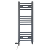 Sèche-serviettes droit bi-énergie 300 x 800 mm gris anthracite (robinets et kit de chauffage électrique inclus)