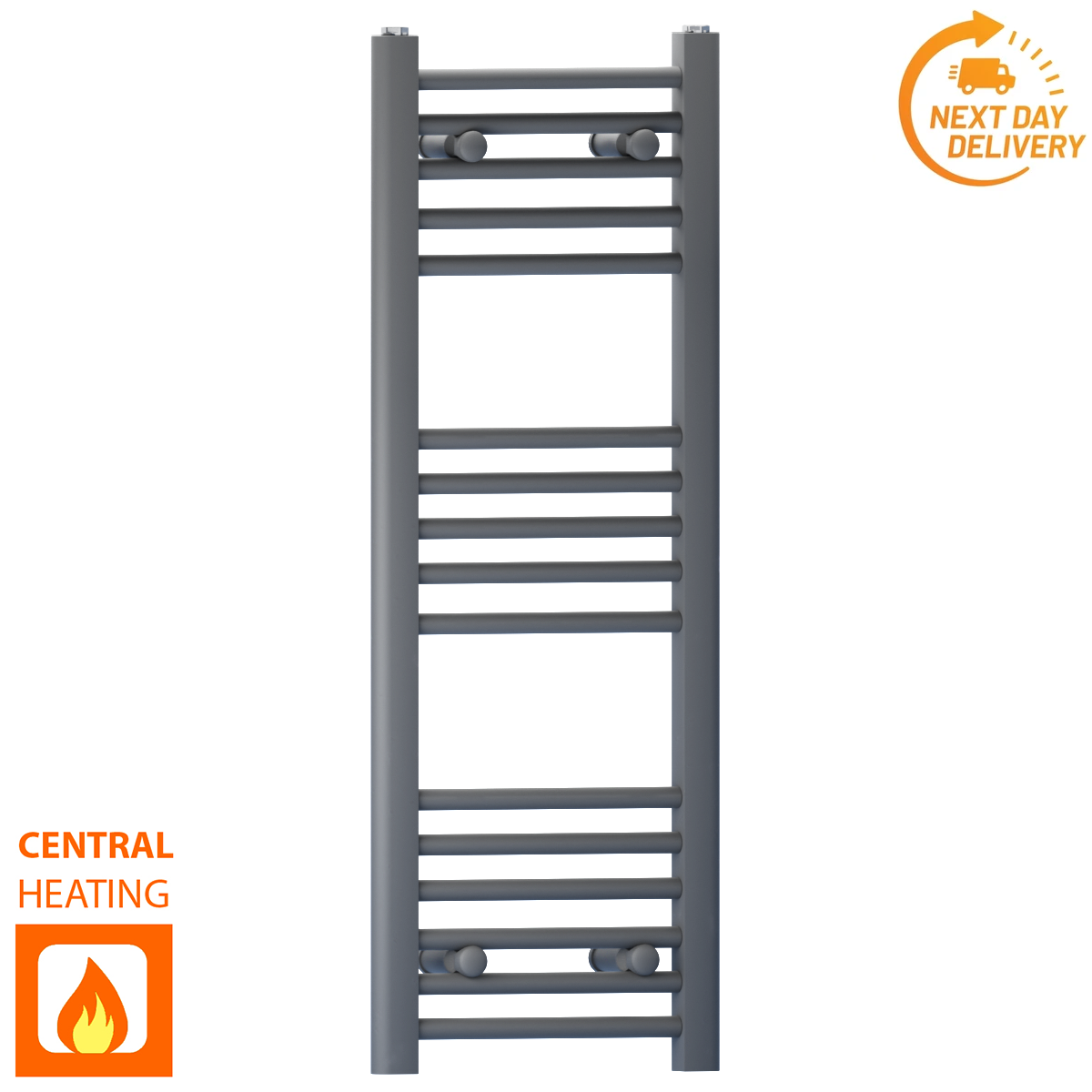  300mm Wide - 900mm High Anthracite Grey Heated Towel Rail Radiator