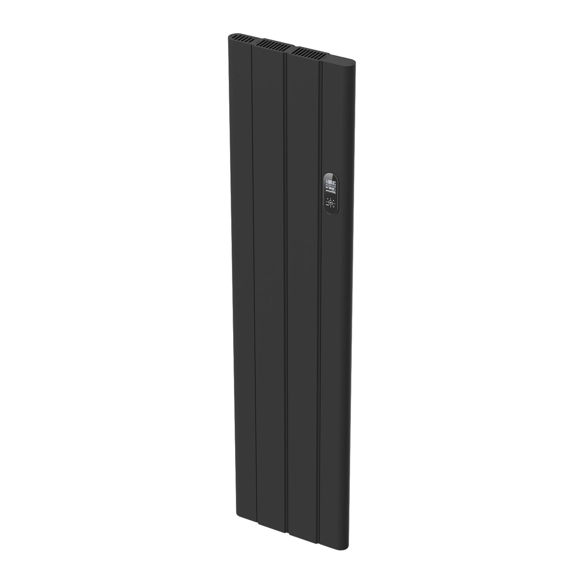  385 x 1600mm Smart Wifi Electric Panel Radiator - 1000W Black Vertical Aluminium