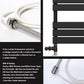 Dual Fuel 550 x 800mm Flat Panel Black Heated Towel Rail Radiator - (incl. Valves + Electric Heating Kit) 