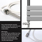 Dual Fuel 500 x 800mm Flat Panel Chrome Heated Towel Rail Radiator - (incl. Valves + Electric Heating Kit) 