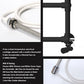 Dual Fuel Traditional Matt Black Heated Towel Rail 500 x 750mm Charlotte (Incl. Valves + Electric Heating Kit) 