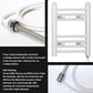 400mm x 1000mm White Heated Towel Rail Radiator | Dual Fuel 19mm Tube 
