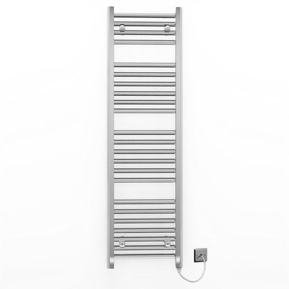 400mm Wide - 1200mm High Flat Chrome Electric Heated Towel Rail Radiator