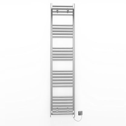 450mm Wide - 1600mm High Flat Chrome Electric Heated Towel Rail Radiator