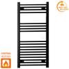 400mm x 1000mm Black Heated Towel Rail Radiator | Central Heating 19mm Tube