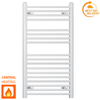 400mm x 1000mm White Heated Towel Rail Radiator | Central Heating 19mm Tube