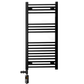 400mm x 1000mm Black Heated Towel Rail Radiator | Dual Fuel 19mm Tube 