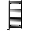 400mm x 1000mm Black Heated Towel Rail Radiator | Dual Fuel 19mm Tube