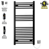 400mm x 1000mm Black Heated Towel Rail Radiator | Electric 19mm Tube