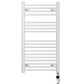 400mm x 1000mm White Heated Towel Rail Radiator | Dual Fuel 19mm Tube 