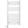 400mm x 1000mm White Heated Towel Rail Radiator | Dual Fuel 19mm Tube