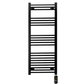 500mm x 1200mm Black Heated Towel Rail Radiator | Dual Fuel 19mm Tube 