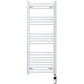 400mm x 1200mm White Heated Towel Rail Radiator | Dual Fuel 19mm Tube 