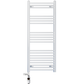 400mm x 1200mm White Heated Towel Rail Radiator | Dual Fuel 19mm Tube 