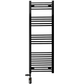 400mm x 1400mm Black Heated Towel Rail Radiator | Dual Fuel 19mm Tube 