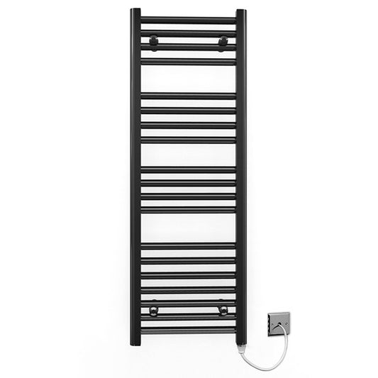 300mm Wide - 1000mm High Flat Black Electric Heated Towel Rail Radiator