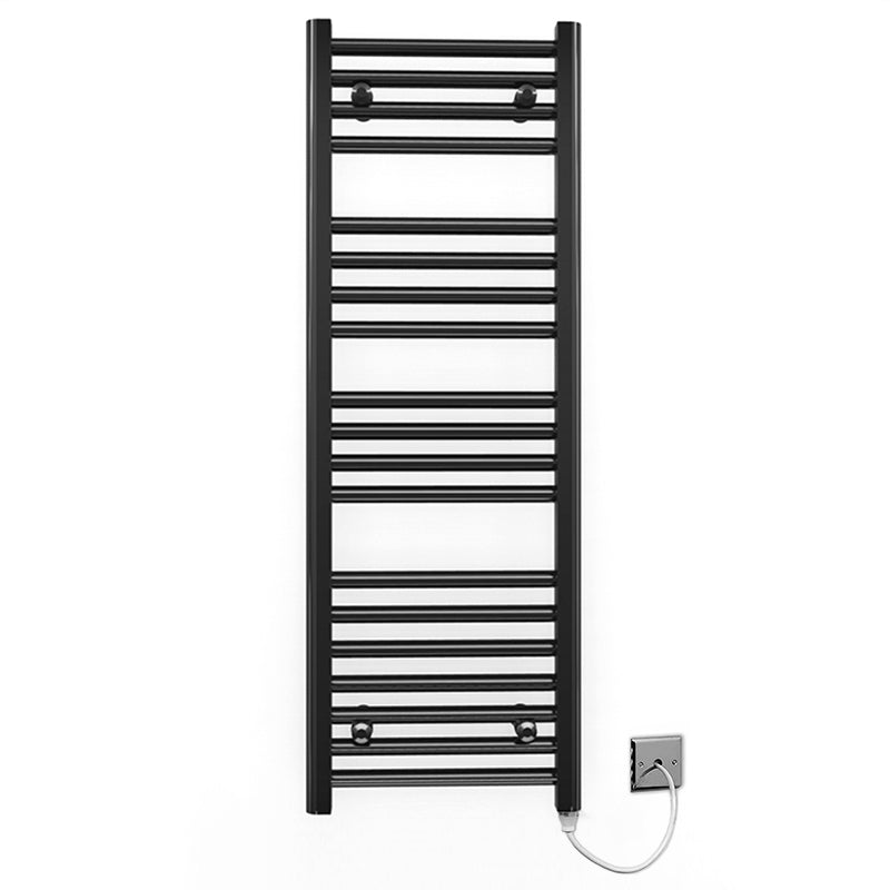 500mm Wide - 1000mm High Flat Black Electric Heated Towel Rail Radiator