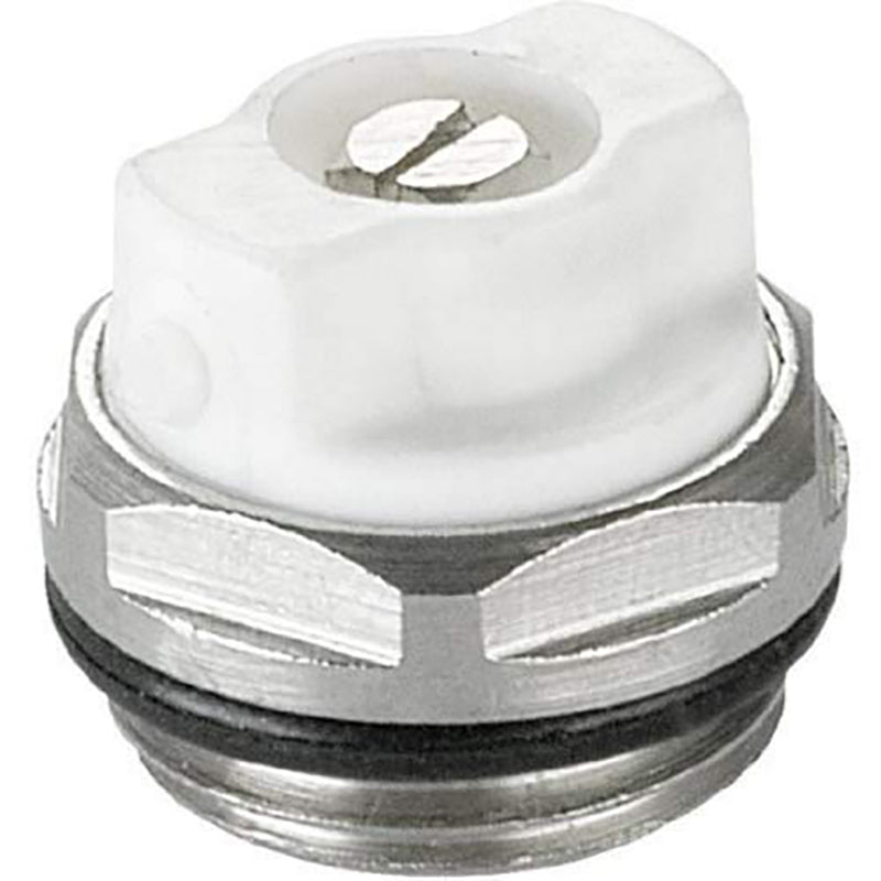  1/2" BSP Radiator Bleed Valve White – Air Vent Plug 15mm O Ring Seal UK (1–10 Pack)