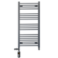Dual Fuel 550 x 1000mm Straight Anthracite Grey Heated Towel Rail - (incl. Valves + Electric Heating Kit) 