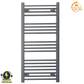 500mm Wide - 1000mm High  Anthracite Grey Electric Heated Towel Rail Radiator 