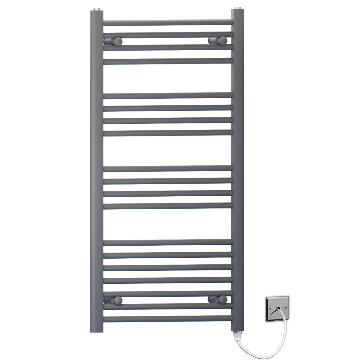  Radiateur sèche-serviettes électrique gris anthracite de 450 mm de large et 1 000 mm de haut