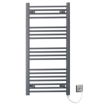  Radiateur sèche-serviettes électrique gris anthracite de 450 mm de large et 1 000 mm de haut 