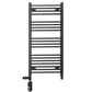 Dual Fuel 500 x 1000mm Straight Matt Black Heated Towel Rail - (incl. Valves + Electric Heating Kit) 