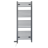 Sèche-serviettes droit bi-énergie 400 x 1 200 mm gris anthracite (robinets et kit de chauffage électrique inclus)