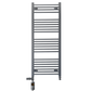 Dual Fuel 500 x 1200mm Straight Anthracite Grey Heated Towel Rail - (incl. Valves + Electric Heating Kit) 